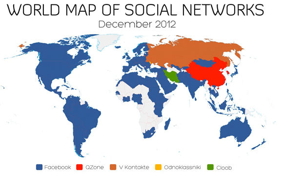 World Map of Social Networks – December 2012