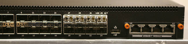 10GBase-T, SFP+ and Fibre Optic ports all on one switch.