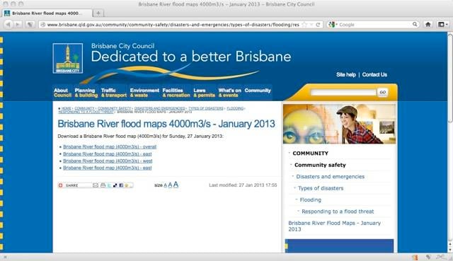 Desktop version of brisbane flood map