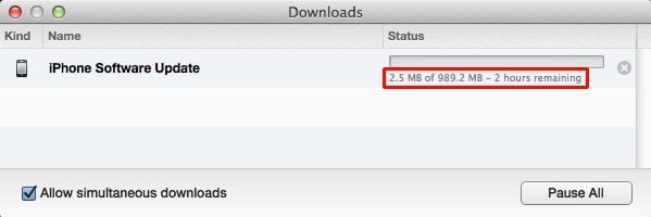 iOS update as downloaded through iTunes