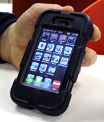 BT Openreach iPhone with Griffin Saviour case