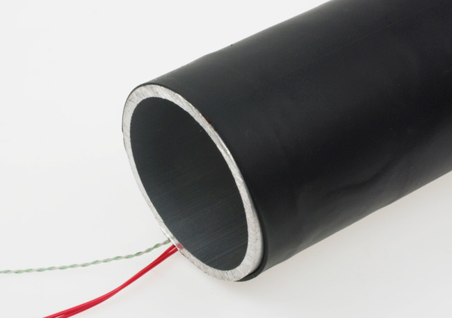The heatshrink wrapped tightly around the tube, after heating