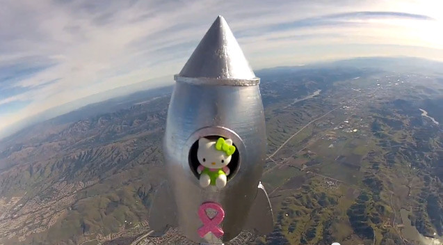 The Hello Kitty in its rocket 