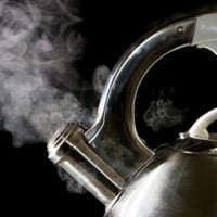 Steam coming from a boiling kettle