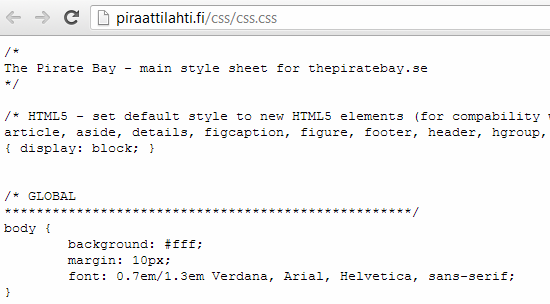 Pirated CSS