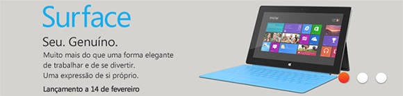 Online ad for Surface RT in Portugal