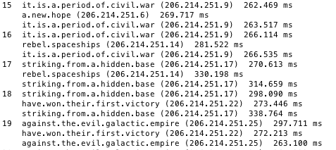 Tracert over to 216.81.59.173 and you'll get this rather amusing result