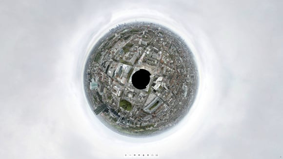 A 360 panorama of London taken from the BT Tower
