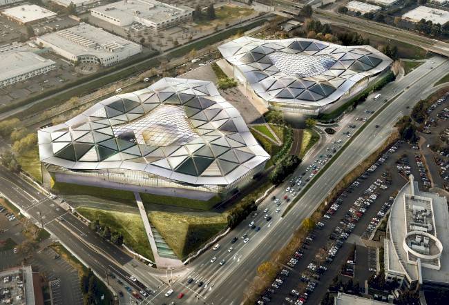 Bird's eye view of the proposed new Nvidia HQ