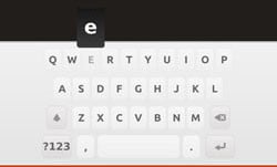 Screenshot of Ubuntu's onscreen keyboard