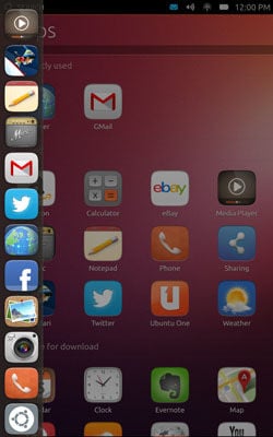 Screenshot of Ubuntu running on a Nexus 7 tablet