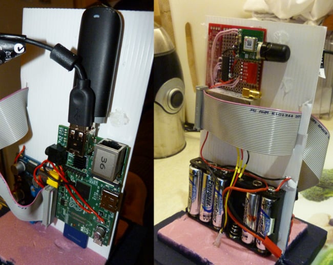 The Raspberry Pi and other kit fitted inside the Tardis