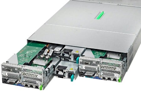The CX420-S1 squeezing out a server node and a power supply