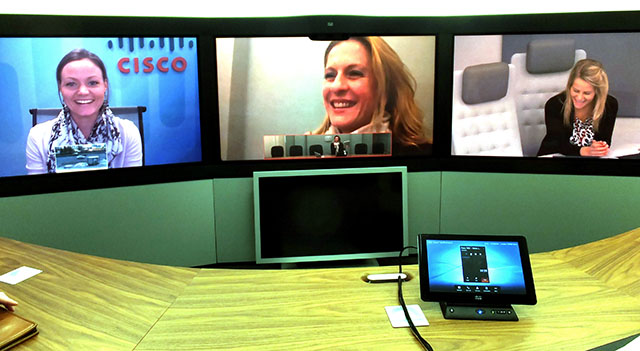 Cisco TelePresence suite - centre image from iPad