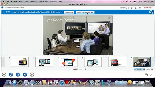 Microsoft Lync 2013 out of web access on a Mac