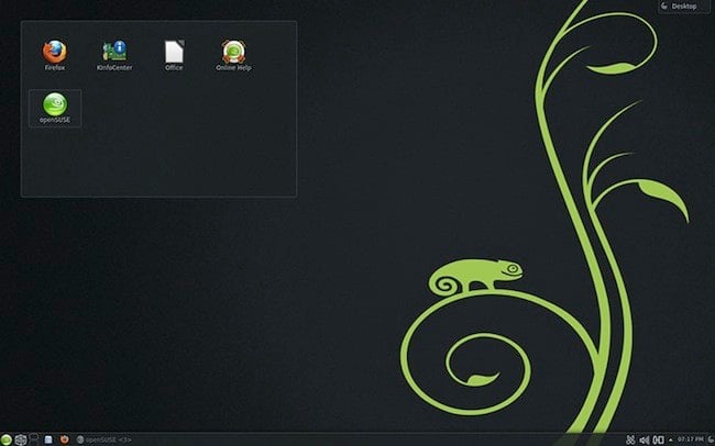 Screenshot of the openSUSE 12.3 desktops without applications running