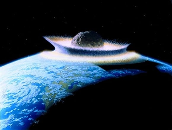 Planetoid crashes into primordial Earth