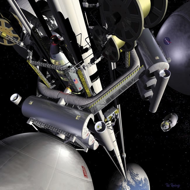 NASA concept picture of a space elevator