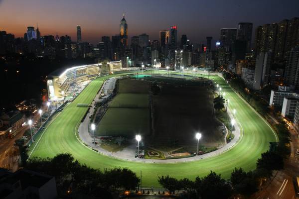 Happy Valley Racecourse Hong Kong at night