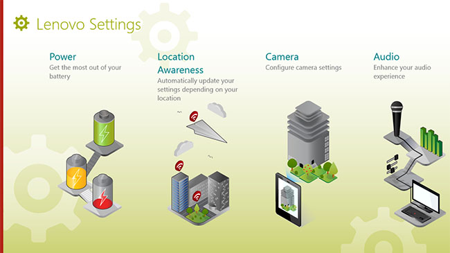 Lenovo Settings in Modern interface