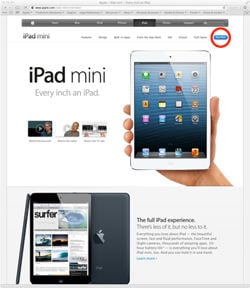 iPad mini ad specimen provided to the USPTO by Apple