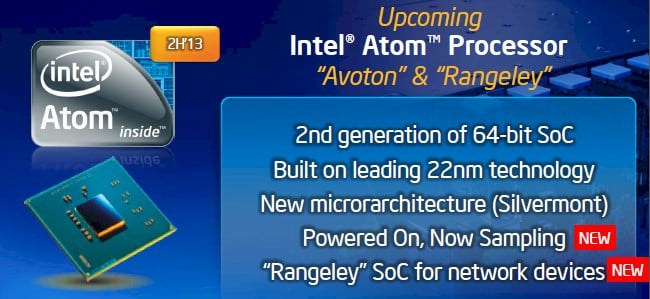 Intel will roll out three Atom chips in 2013, one for servers, one for storage, and one for network gear