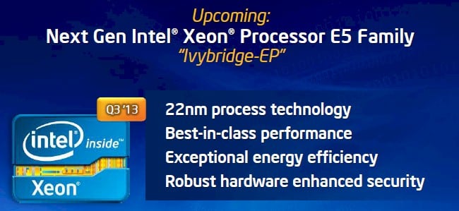 The workhorse Xeon E5 gets a refresh to Ivy Bridge in the third quarter