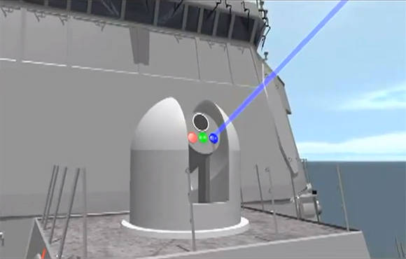 Artist's conception of the US Navy's Laser Weapon System