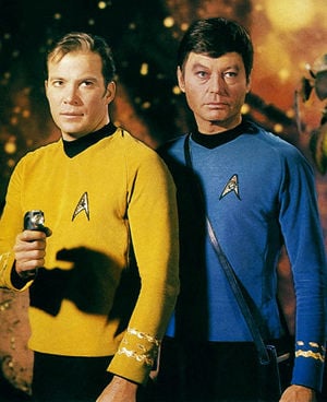 Captain Kirk and Dr McCoy from the original Star Trek series