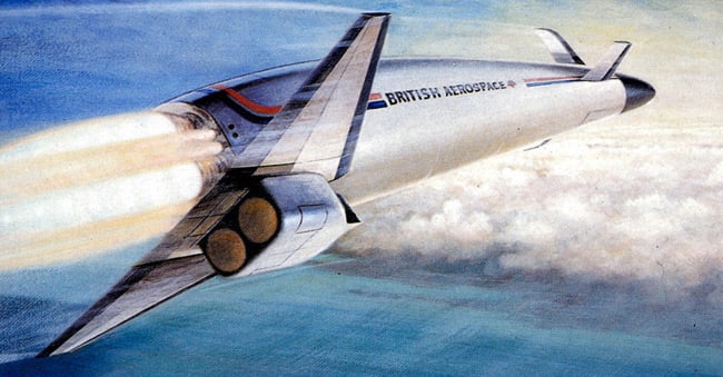 Artists impression of HOTOL in flight