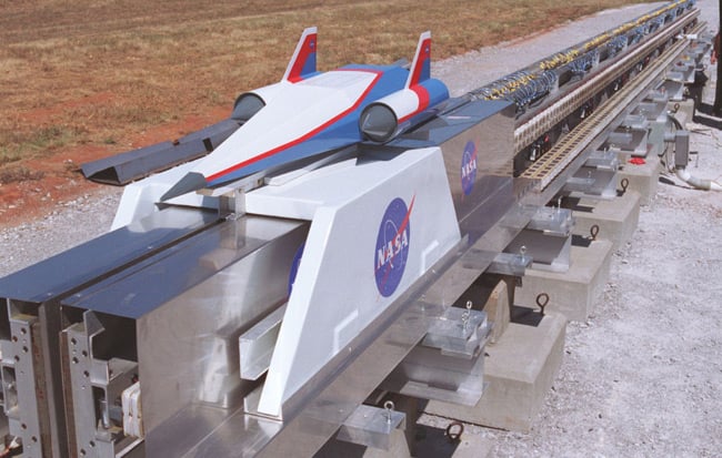 NASA concept drawing of a maglev launcher. Pic: NASA