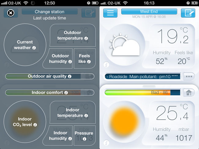 NetAtmo Urban Weather Station - iPad 10in and Android 7in dashboards