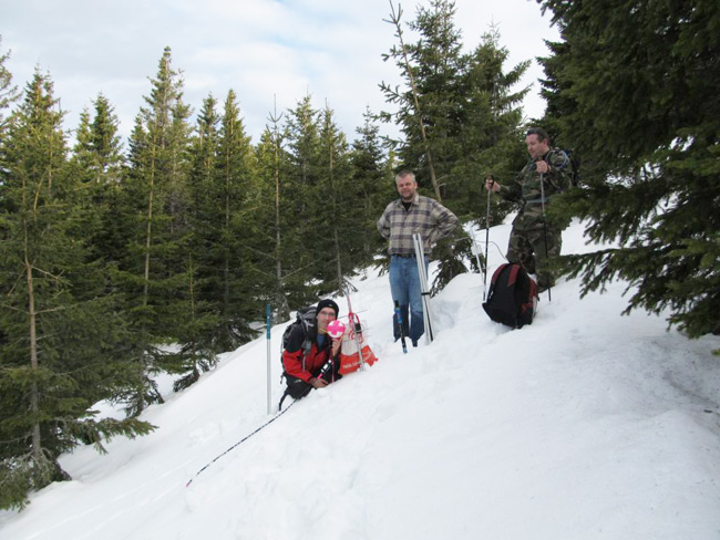 The AVA payload recovered on a snow-capped mountain