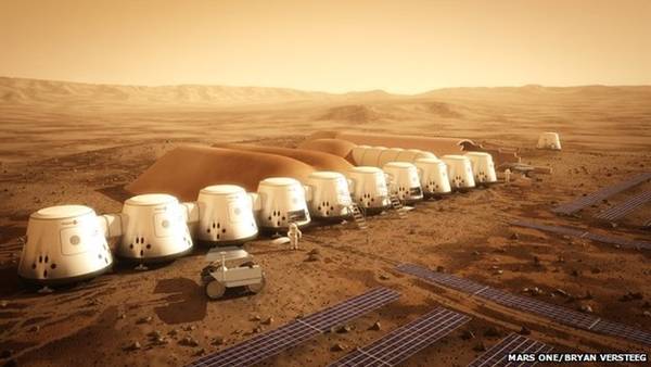 Artist's rendition of the Mars One private space colony