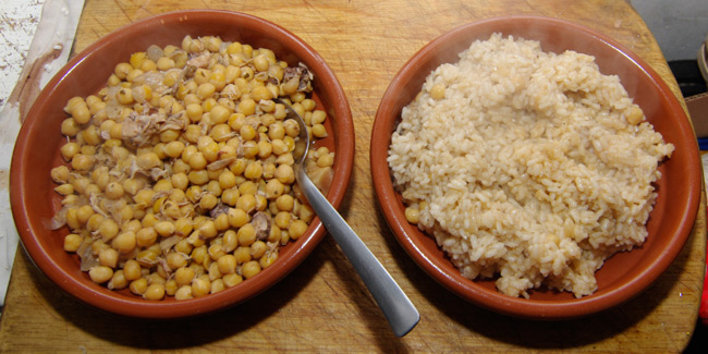 My bowls of stew and rice