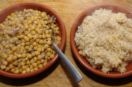 My bowls of stew and rice
