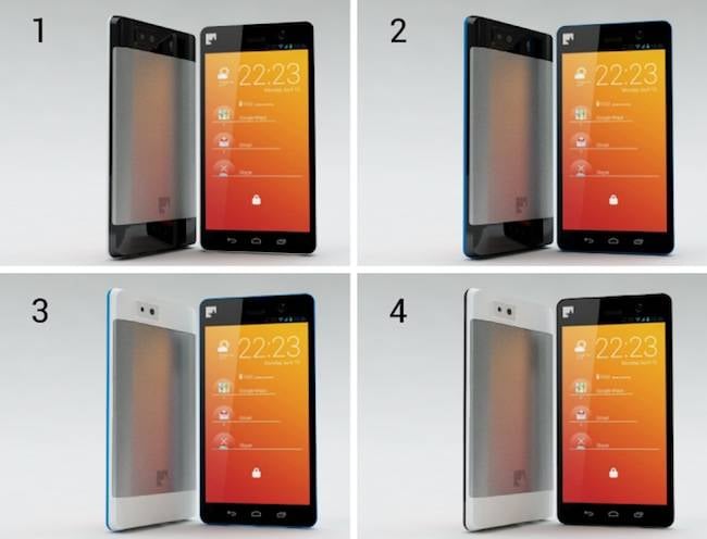 The four designs under consideration for the ethical 'Fairphone'