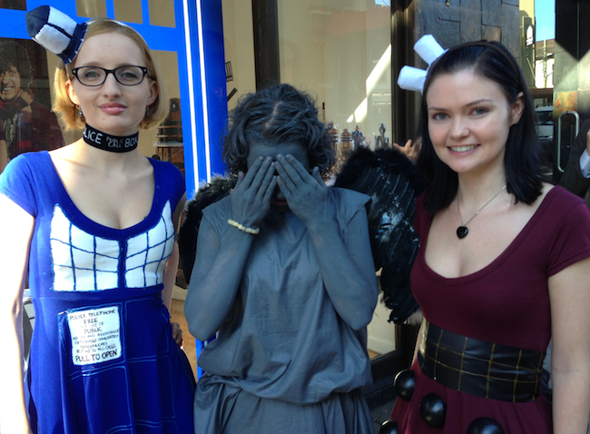 Dr Who fans at the opening of the Sydney Dr Who store