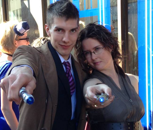 The Doctor and River at the opening of the new Dr Who pop-up store in Sydney