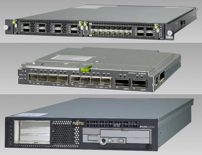 Fujitsu's two converged fabric switches on top and its virtual network appliance on bottom