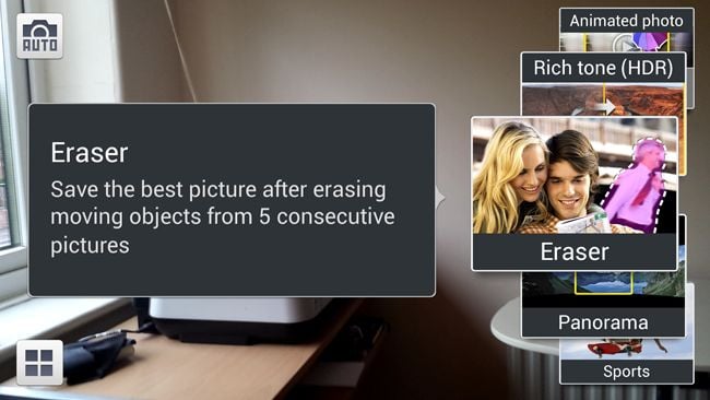 Samsung Galaxy S4 camera Erase mode