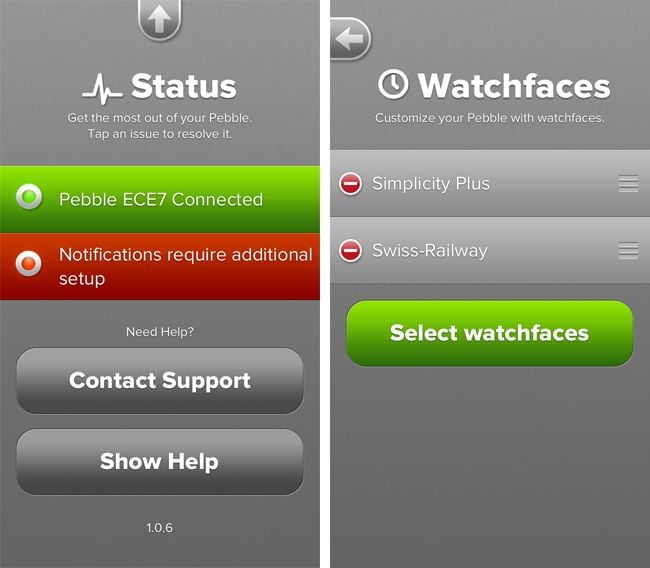 Pebble smartwatch app