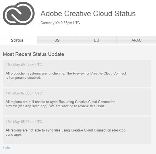 adobe creative cloud installer failed