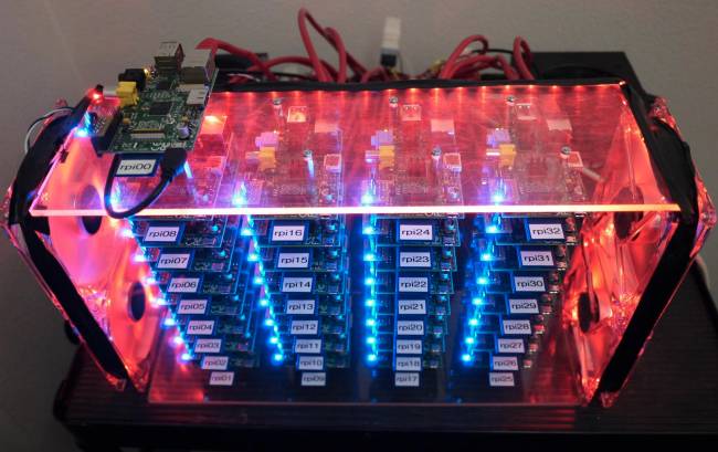 Joshua Kiepert 's 32-way Raspberry Pi cluster