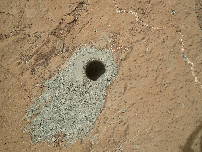 Second stone drilled by Curiosity