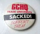 GCHQ sacked union ban badge