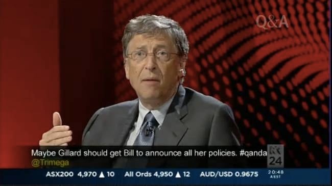 Bill Gates on Australian television program Q&A