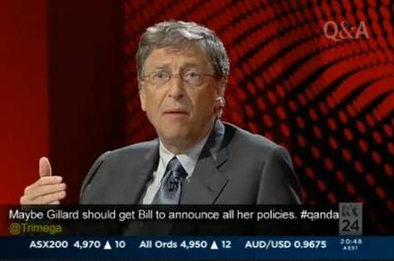 Bill Gates on Australian television program Q&A