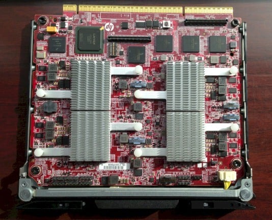 The four-socket Moonshot server card from HP using the Opteron X chip
