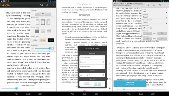 HP Slate 7 Android tablet ereader displays